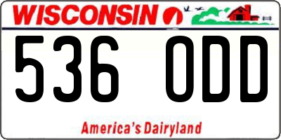 WI license plate 536ODD