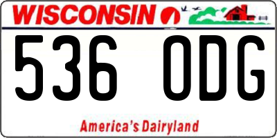 WI license plate 536ODG