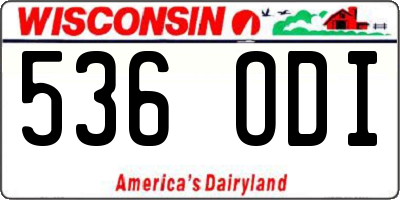 WI license plate 536ODI