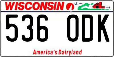WI license plate 536ODK