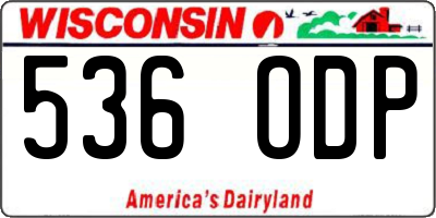 WI license plate 536ODP