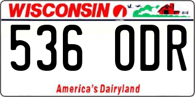 WI license plate 536ODR