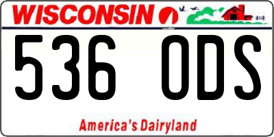WI license plate 536ODS