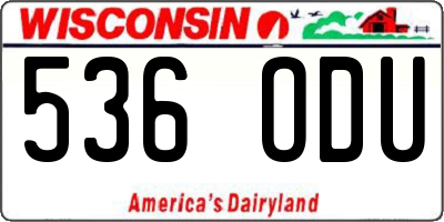 WI license plate 536ODU