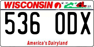 WI license plate 536ODX