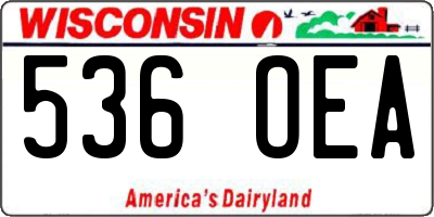 WI license plate 536OEA