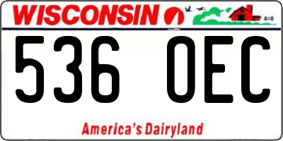 WI license plate 536OEC