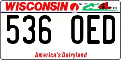 WI license plate 536OED