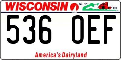 WI license plate 536OEF