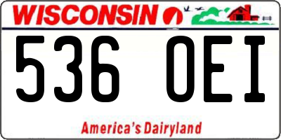 WI license plate 536OEI