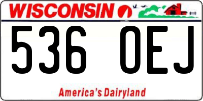 WI license plate 536OEJ