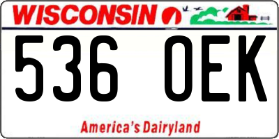 WI license plate 536OEK