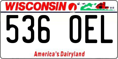 WI license plate 536OEL