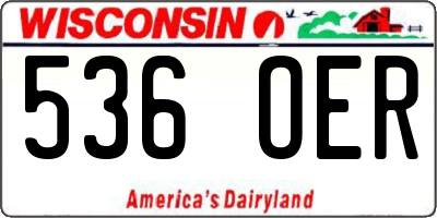 WI license plate 536OER