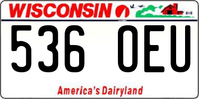 WI license plate 536OEU