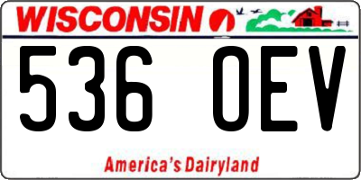 WI license plate 536OEV
