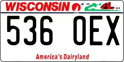 WI license plate 536OEX