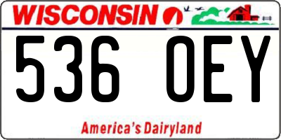 WI license plate 536OEY