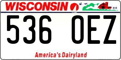 WI license plate 536OEZ