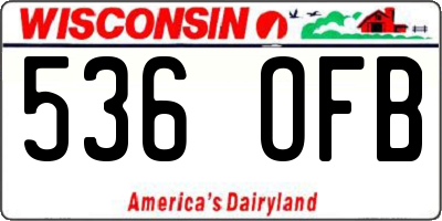 WI license plate 536OFB