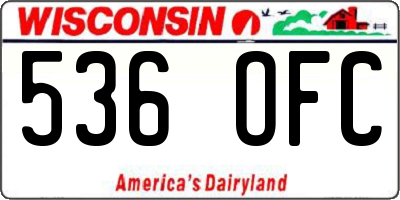WI license plate 536OFC