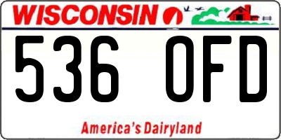 WI license plate 536OFD