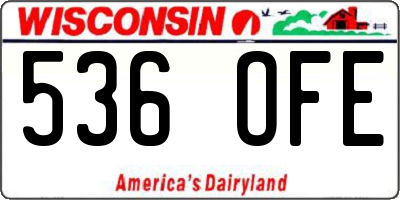 WI license plate 536OFE