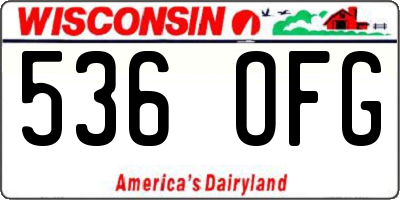 WI license plate 536OFG