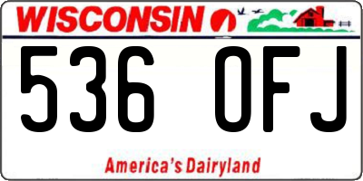 WI license plate 536OFJ