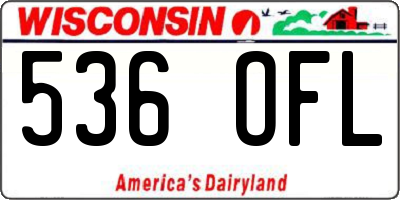 WI license plate 536OFL
