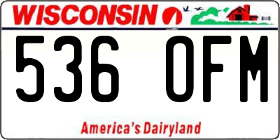 WI license plate 536OFM