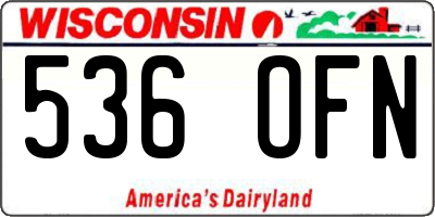 WI license plate 536OFN