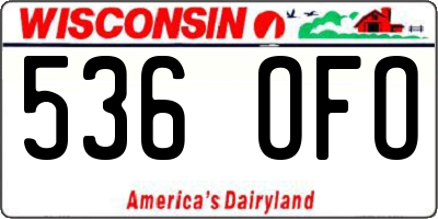 WI license plate 536OFO