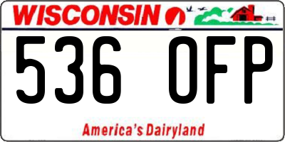 WI license plate 536OFP