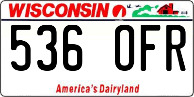 WI license plate 536OFR