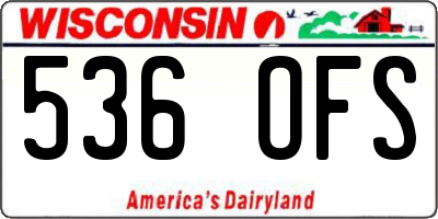 WI license plate 536OFS