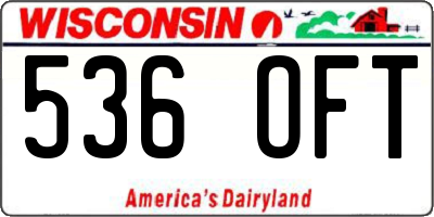 WI license plate 536OFT