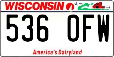 WI license plate 536OFW