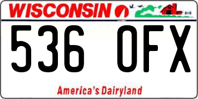 WI license plate 536OFX