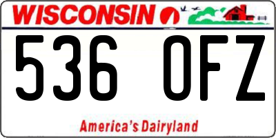 WI license plate 536OFZ
