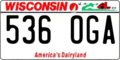 WI license plate 536OGA