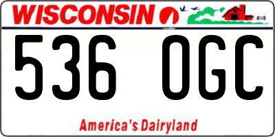 WI license plate 536OGC