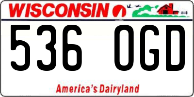 WI license plate 536OGD