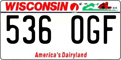 WI license plate 536OGF