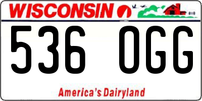 WI license plate 536OGG