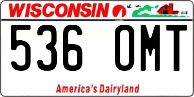WI license plate 536OMT
