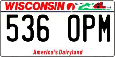 WI license plate 536OPM