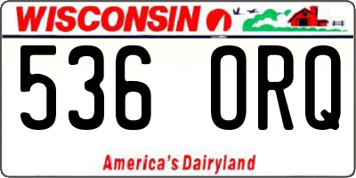 WI license plate 536ORQ