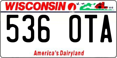 WI license plate 536OTA