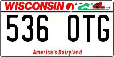 WI license plate 536OTG